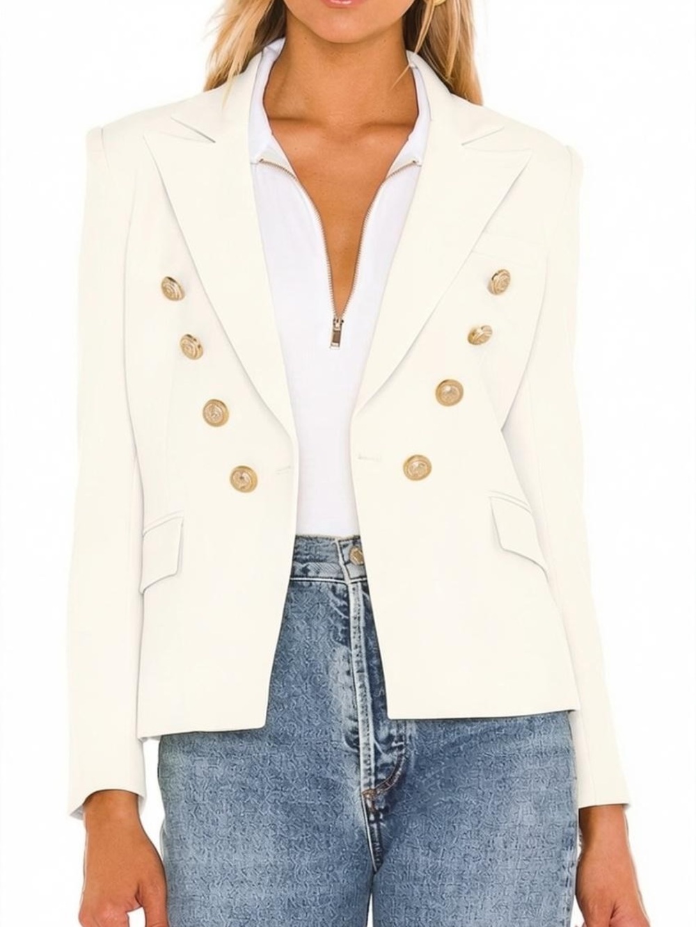 Generation Love Delilah Double-Breasted Blazer Ivory